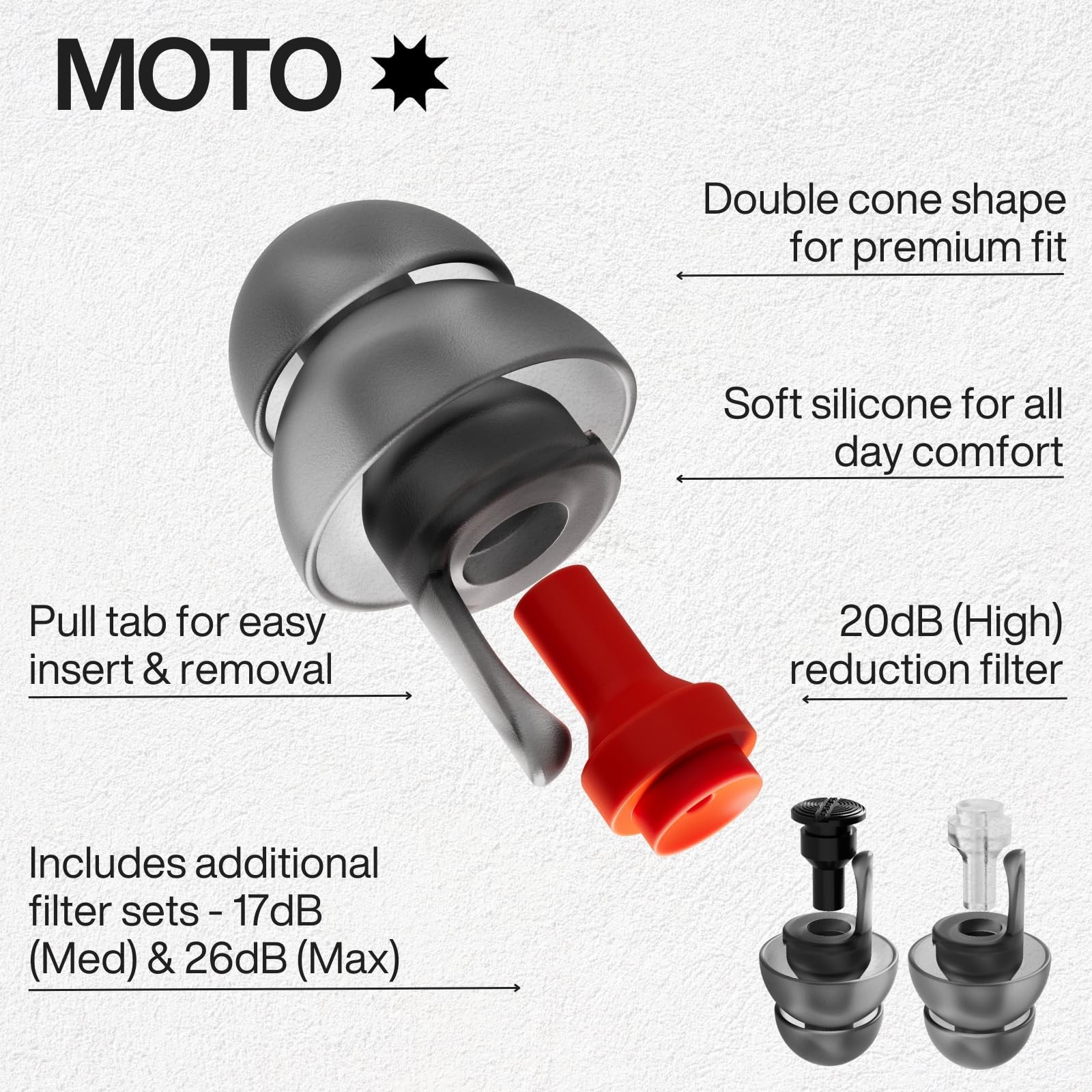 Reusable Motorcycle Ear Plugs – Wind Noise Protection, High Fidelity Noise Cance