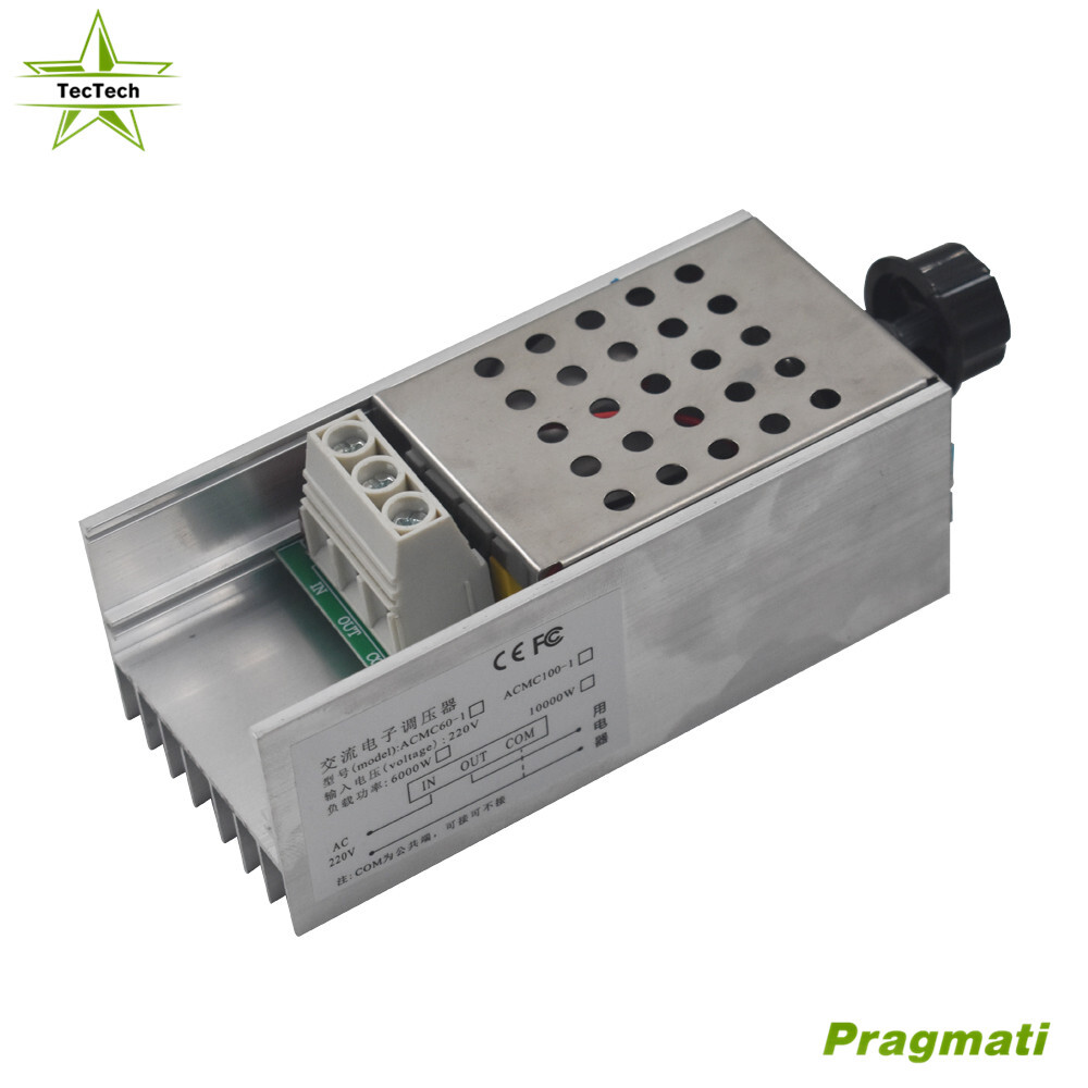 SCR AC 110-220V 10000W Motor Speed Controller Volt Regulator Dimmer Thermostat