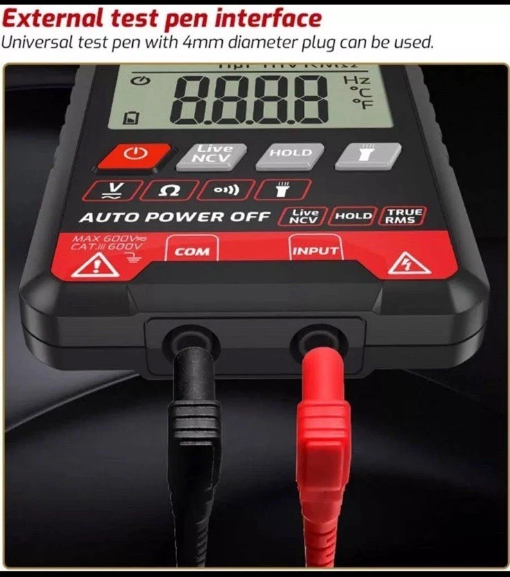 Digital MULTIMETER Voltmeter Ammeter Ohmmeter Volt AC DC Tester Leads Meter LCD