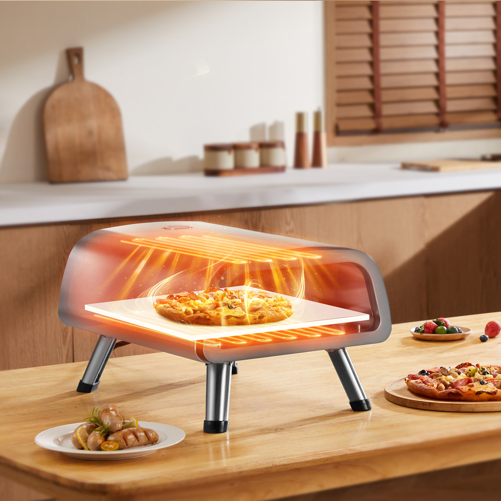 VEVOR Electric Pizza Oven Countertop Pizza Maker for 12″ Pizza Indoor & Outdoor