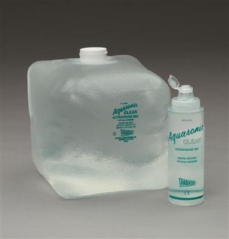 (Case of 4)PARKER LABS AQUASONIC CLEAR ULTRASOUND GEL 5 LiterW/ Depensor Bottle