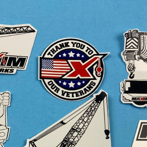 Hard Hat Decal Stickers MAXIM Shane McCrane Tower Crane Crawler Cranes Veteran’s