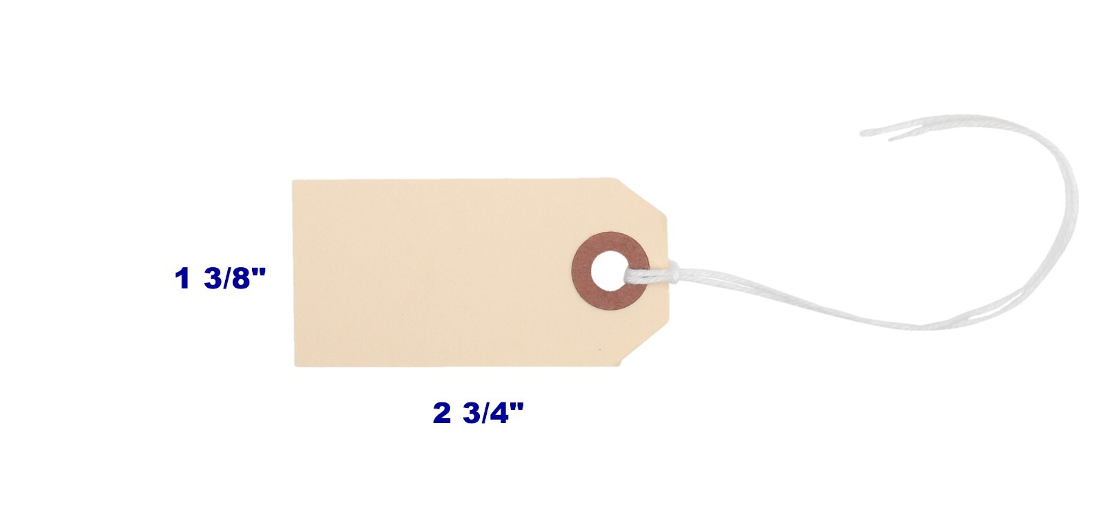 1000- 2 3/4″ x 1 3/8″ Size 1 Manila Inventory Shipping Hang Tags with String