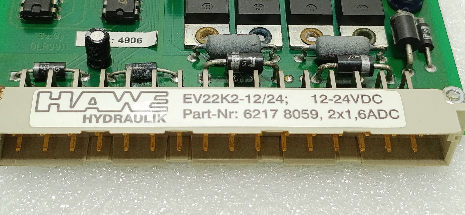 HAWE 6217 8059 EV22K2-12/24 PROPORTIONAL AMPLIFIER VALVE REPLACEMENT CARD USED