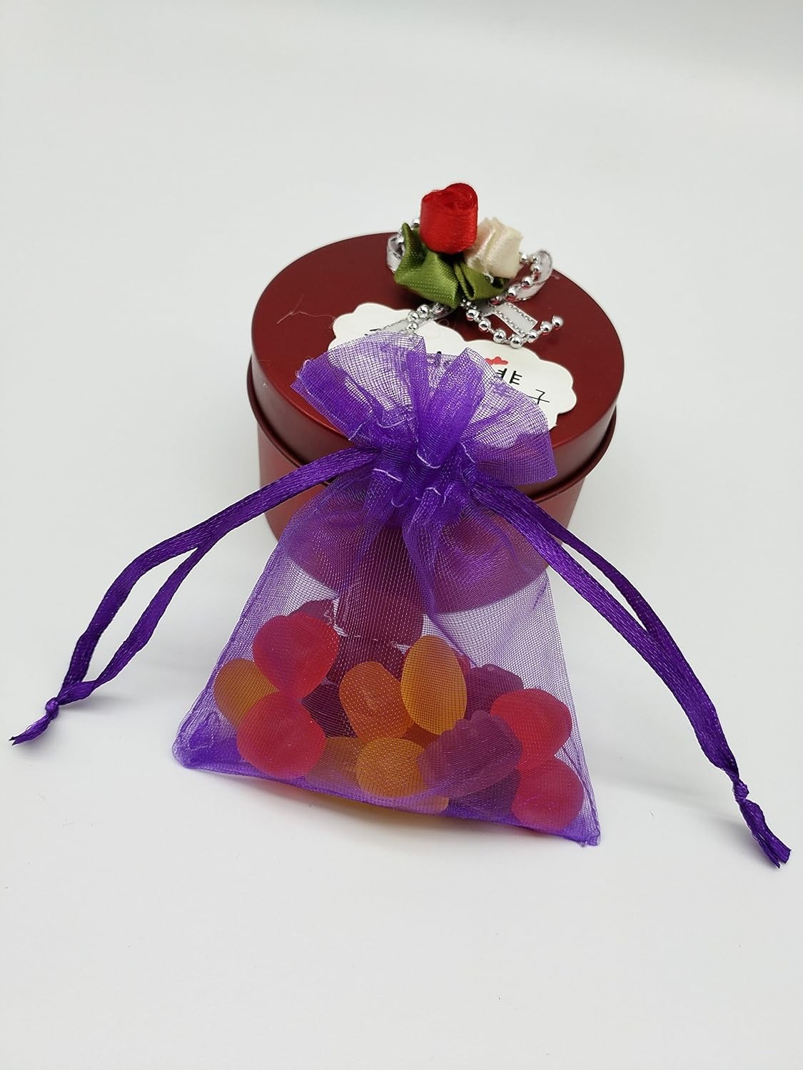 100pcs Sheer Organza Favor Bags 3×4» Jewelry 1 Count (Pack of 100), purple