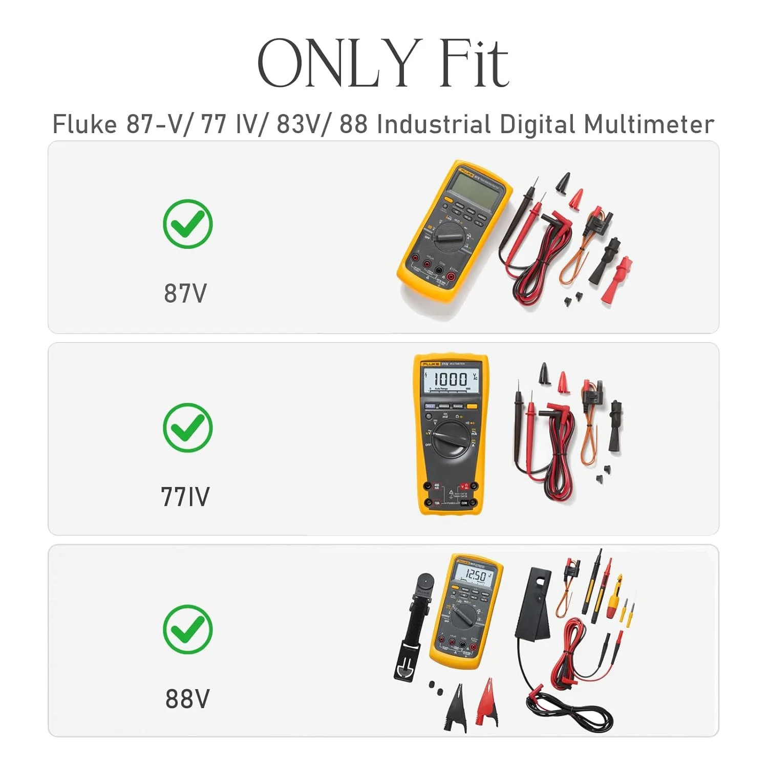 Case for Fluke 87V/Max/ 77 IV/ 83V/ 88 Industrial Digital Multimeter Hard Travel