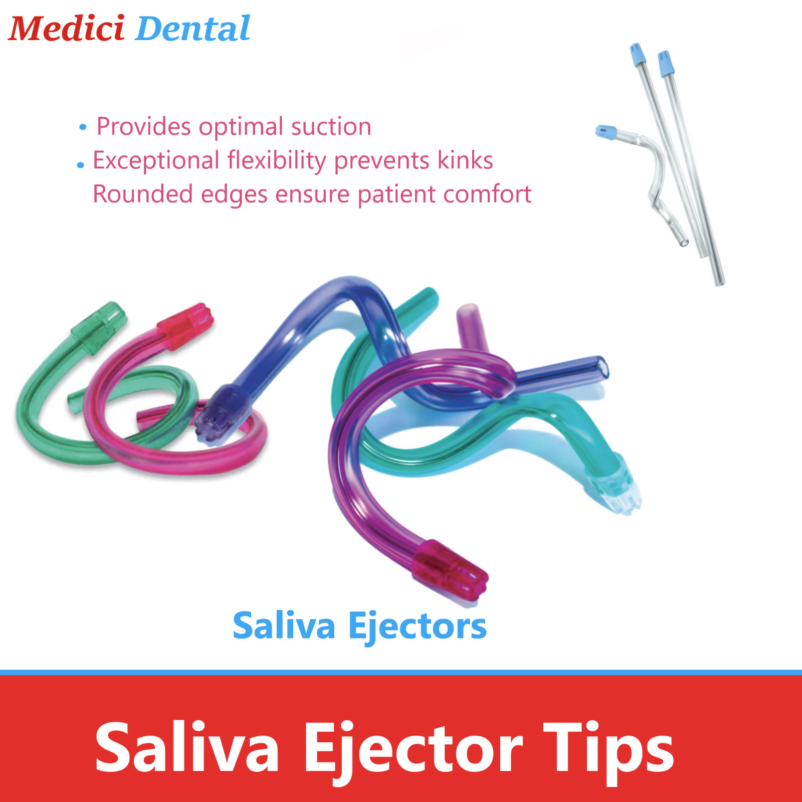Safebasics Clear Green Tube and Tip Plastic Saliva Ejector Mint Scented 105/Bag