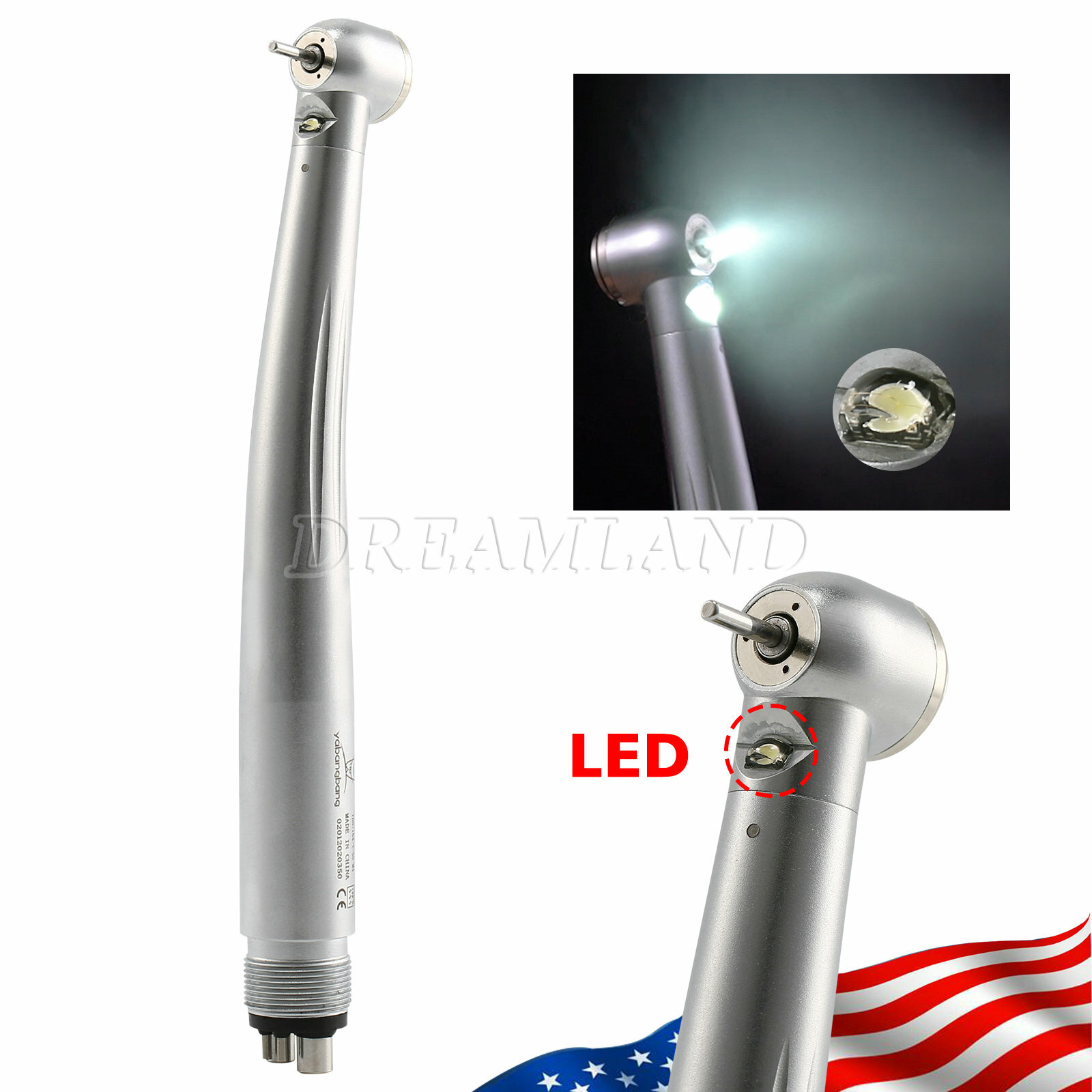 1-10* Dental LED E-generator Fiber Optic High Speed Handpiece 4 hole 2 hole