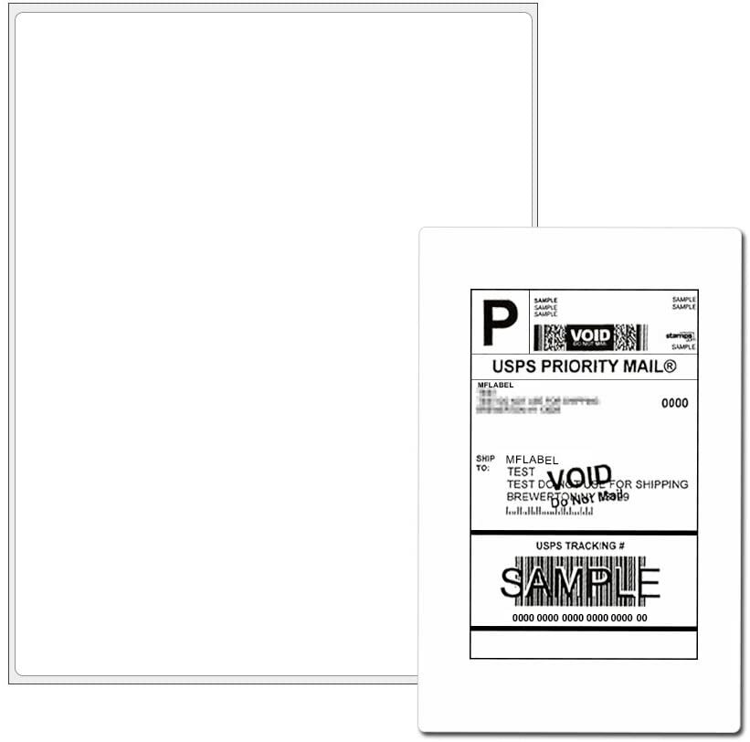 8.5″ x 11″ Full Sheet Shipping Label Sticker Labels for Laser & Ink Jet Printers