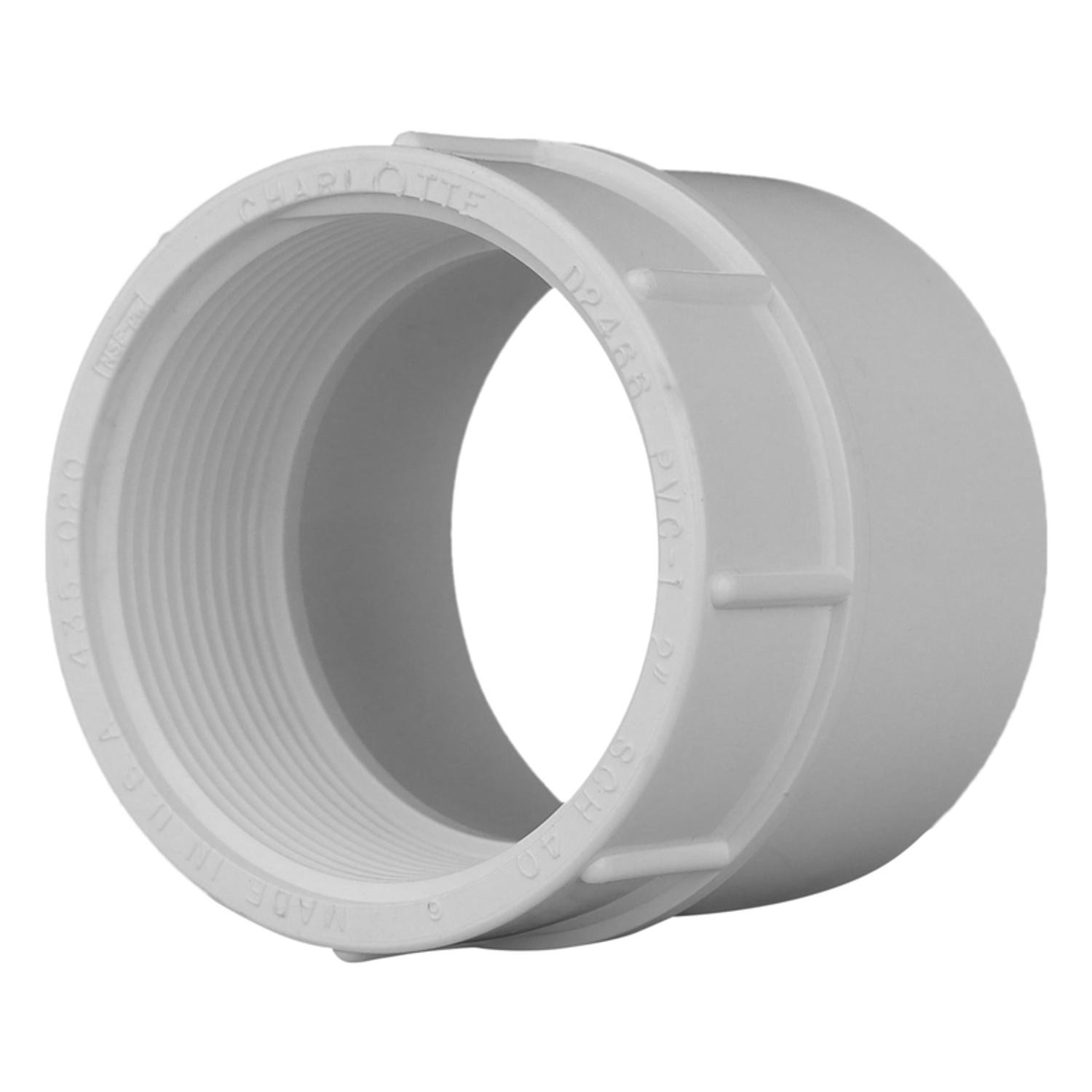 Charlotte Pipe PVC02101C0600 Schedule 40 PVC Adapter 1/2 Slip x 1/2 FPT Dia. in.