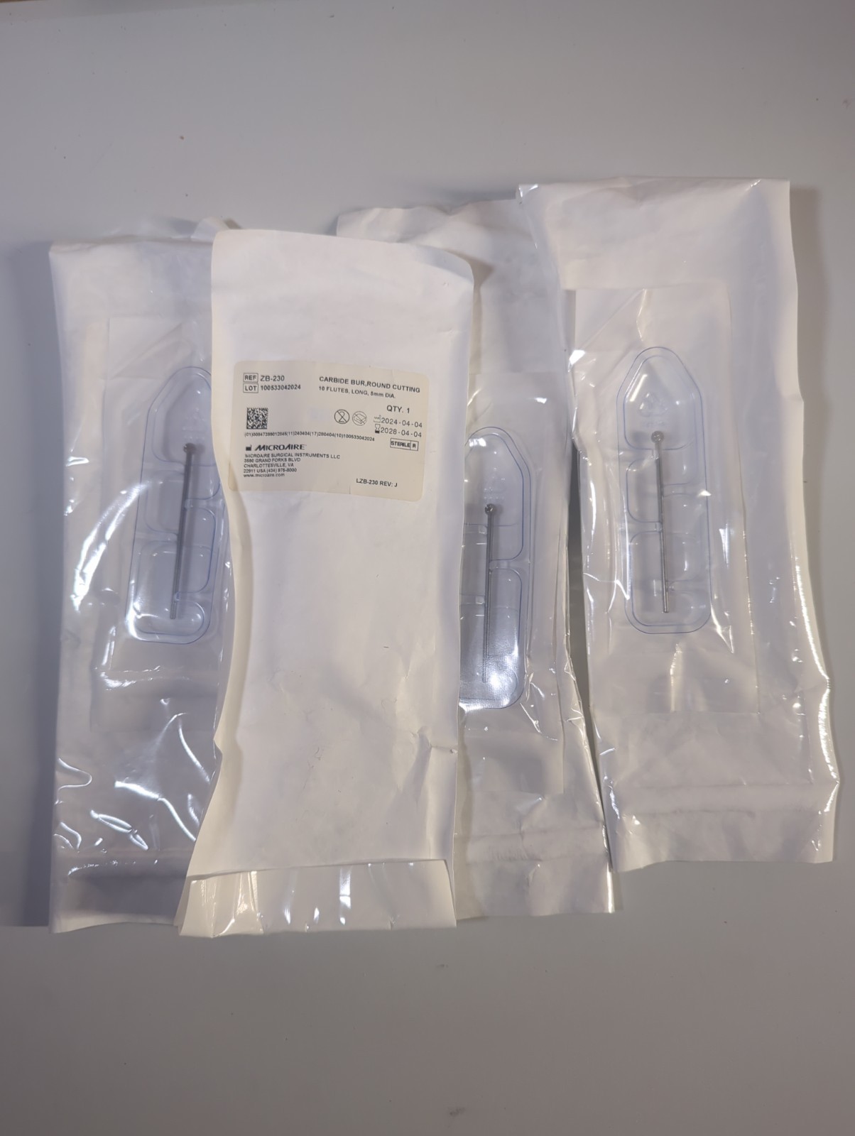 MICROAIRE Carbide Bur, # ZB-230 (4 Pack) Good Till 4/04/2028