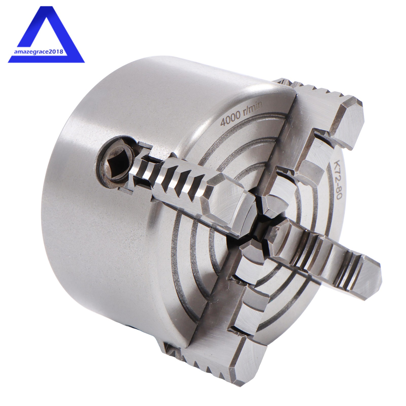HT300 Material K72-80 3″ 4-Jaw Independent Lathe Chuck with T-key Fixing Screws