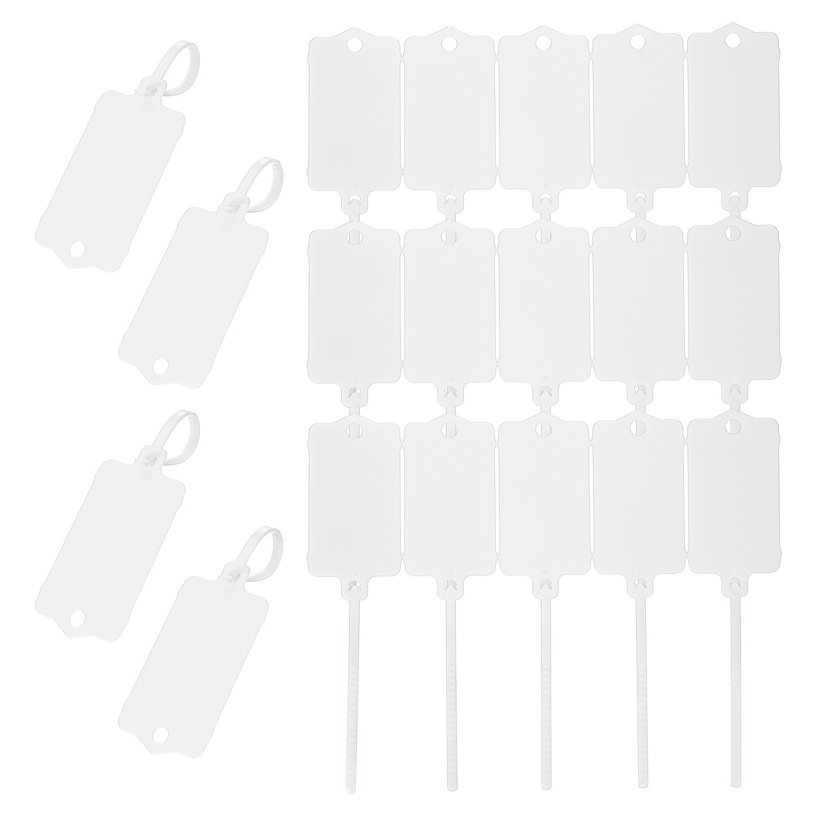 50 Pcs Blank Waterproof Plastic Tags, Label Shipping Tag, White 2.48″x1.46″