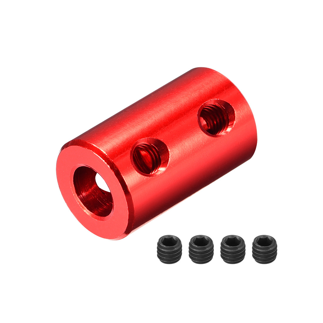 4PCS 3mm to 6mm Bore Rigid Coupling 20mm L 12mm Dia Aluminum Alloy Red