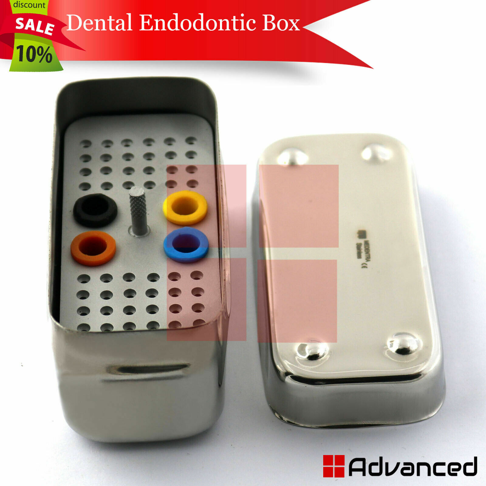Dental Endo Box Endodontic Files Holder Burs Sterilization Organizer 48 Holes