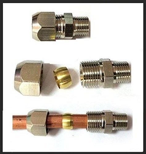 Compression 5/32″ or 4mm Tube Tubing OD x 1/8″ NPT Male Pipe Brass