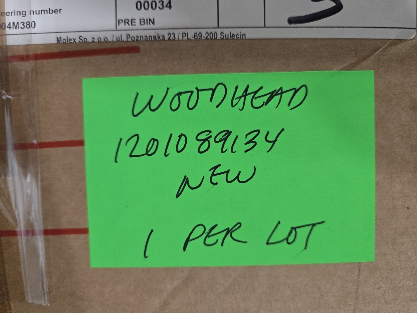 Woodhead 1201089134 M12 Ethernet Cable Assembly 48V 0.5A 38M E12A06004M380 New