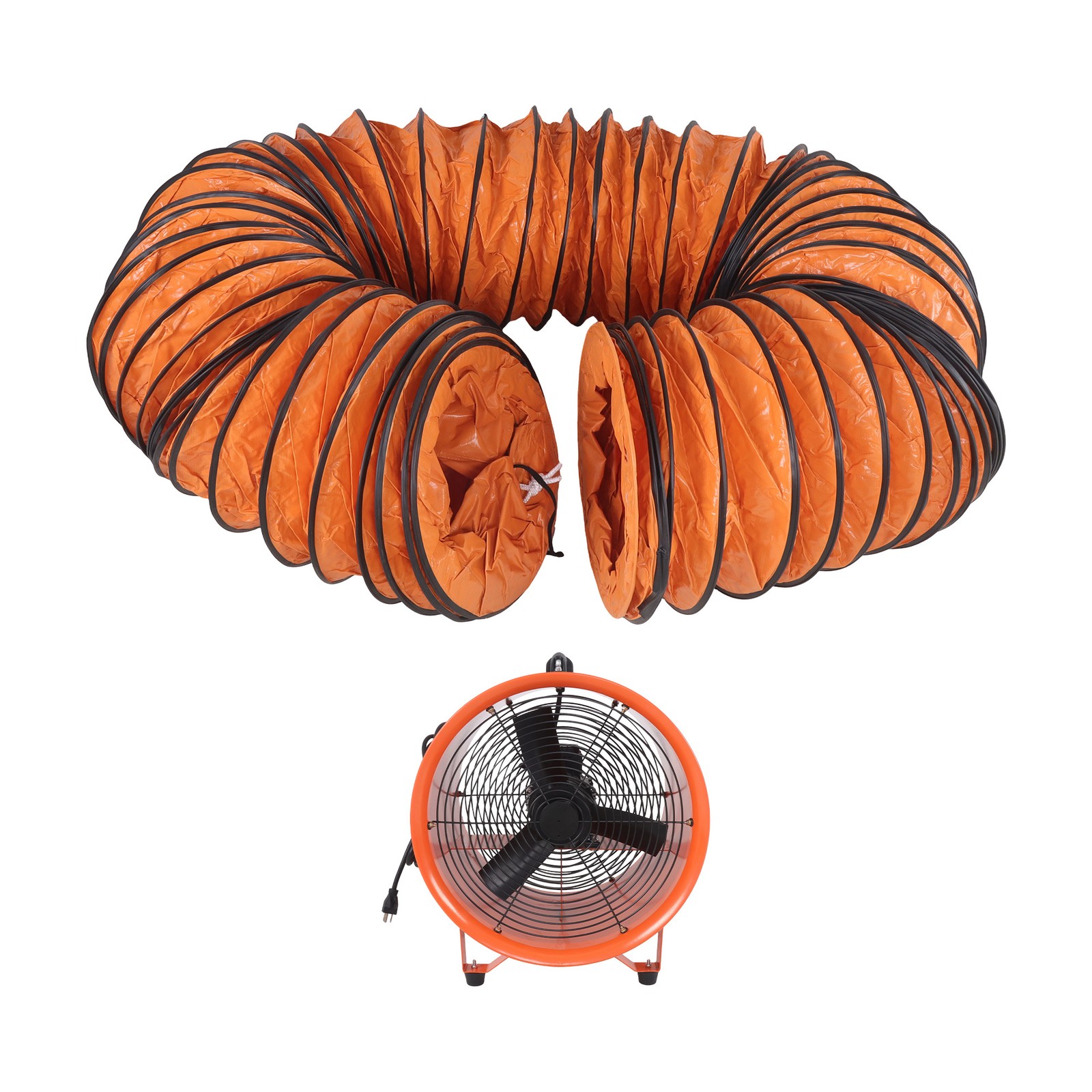 16 Inch Industrial Portable Blower Fan 33 FT Duct Hose 1125W 3000CFM 1450RPM
