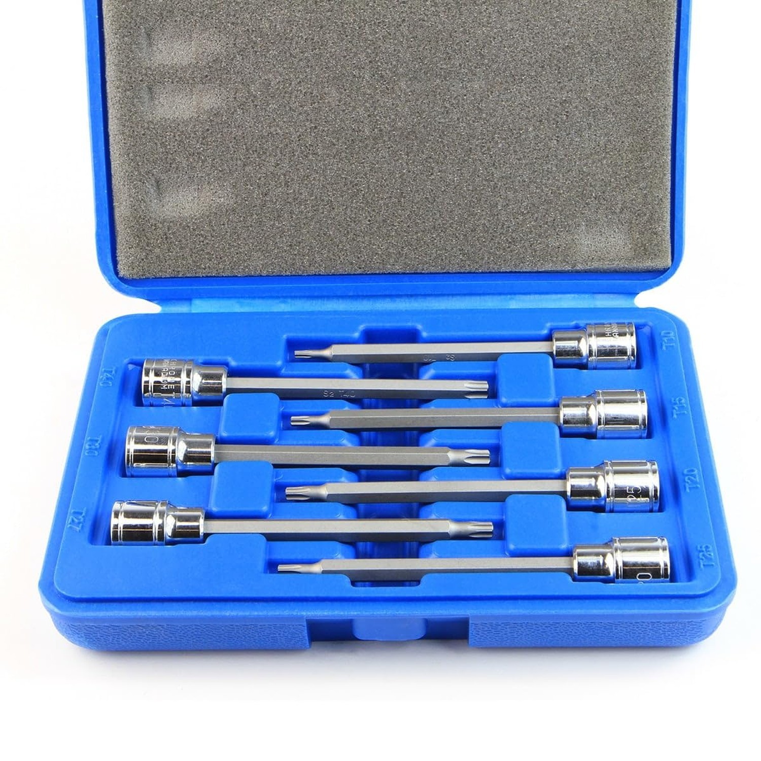 Stark USA 7 Pieces 3/8″ Drive Extra Long Torx Star Bit Socket Set, T10-T40, C…