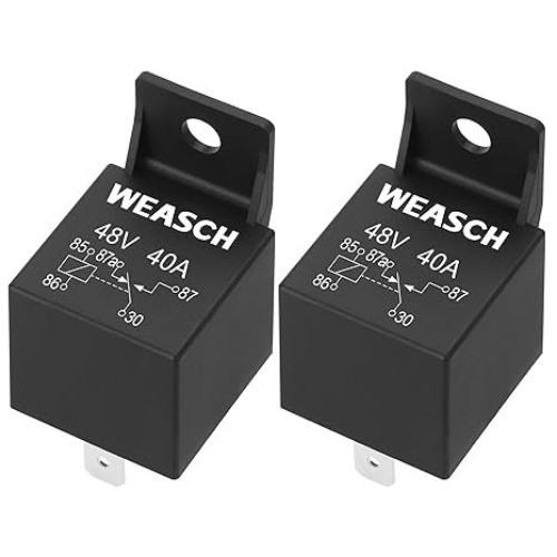 2 Pack Car Relay, 48V 40A, 5 Pin SPDT, Automotive Switches and Starters, Waterpr