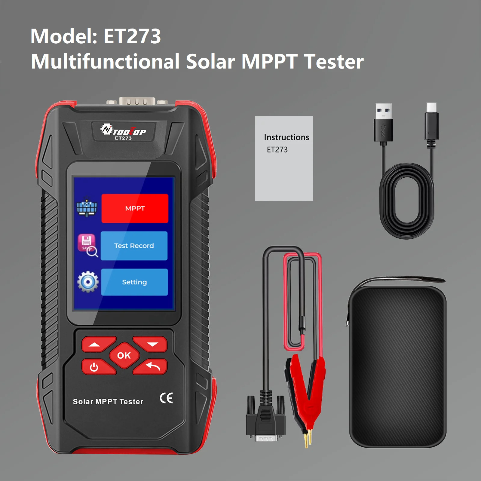 2000W Solar MPPT Power Tester 3.2 Inches 2KV 60000 Counts Multimeter Photovoltai