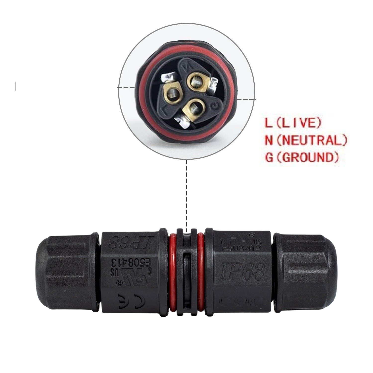 3PK Junction Box Waterproof IP68 Electric Cable Wire Plug Connector Protection