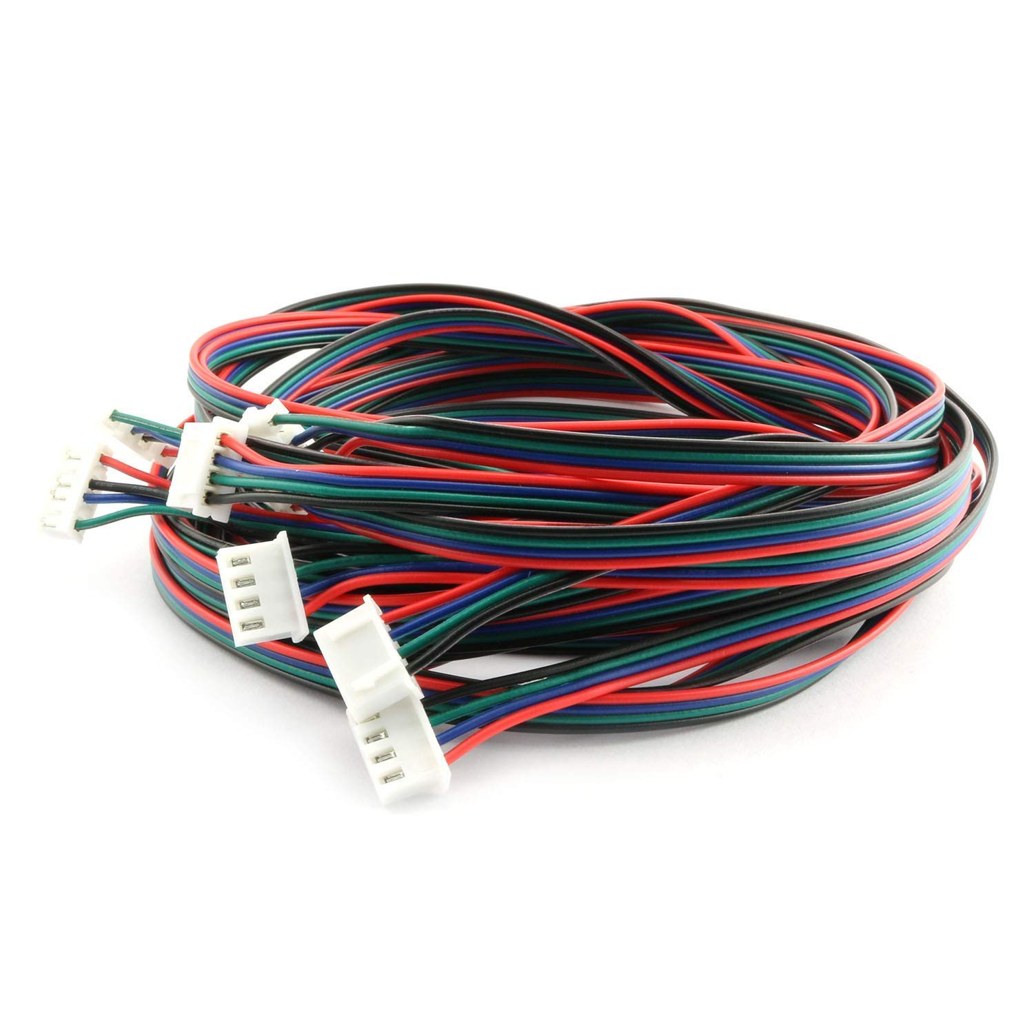 6Pcs 1.5M/4.9Ft Stepper Motor Cables XH2.54 4Pin to 6Pin White Terminal Paralled