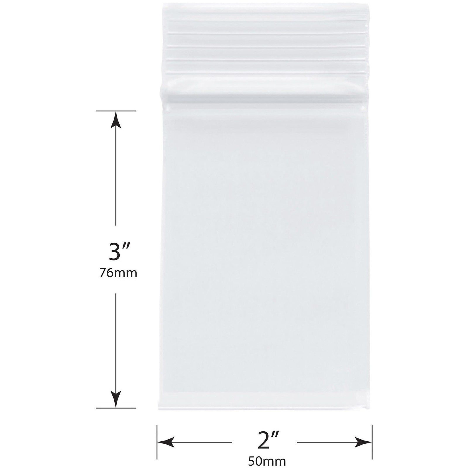 2″ x 3″ (Case of 1,000), 4 Mil Heavy Duty Plastic Reclosable Zipper Bags