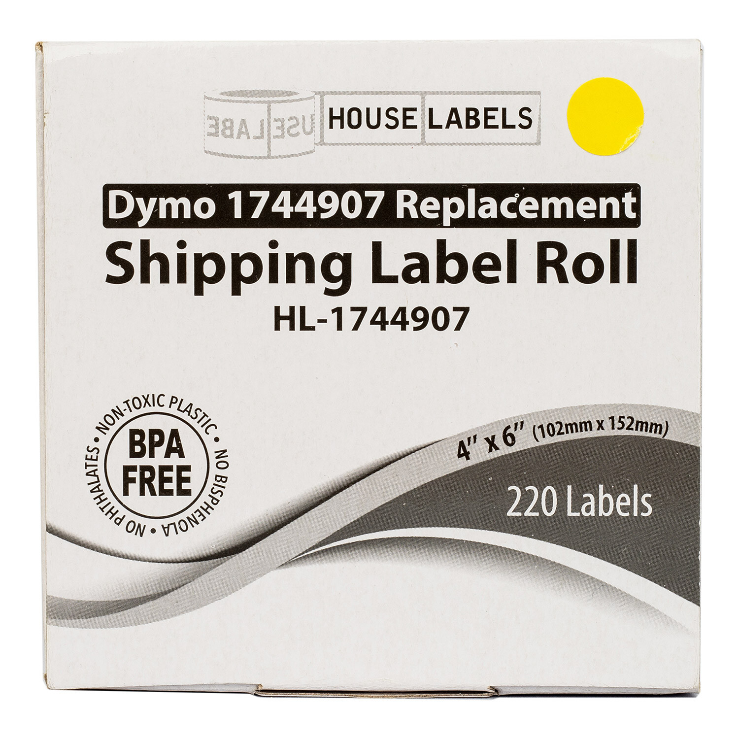 DYMO 1744907 COLOR 4XL 4×6 – 5 Rolls – 2 each: YELLOW 1 each: BLUE GREEN ORANGE