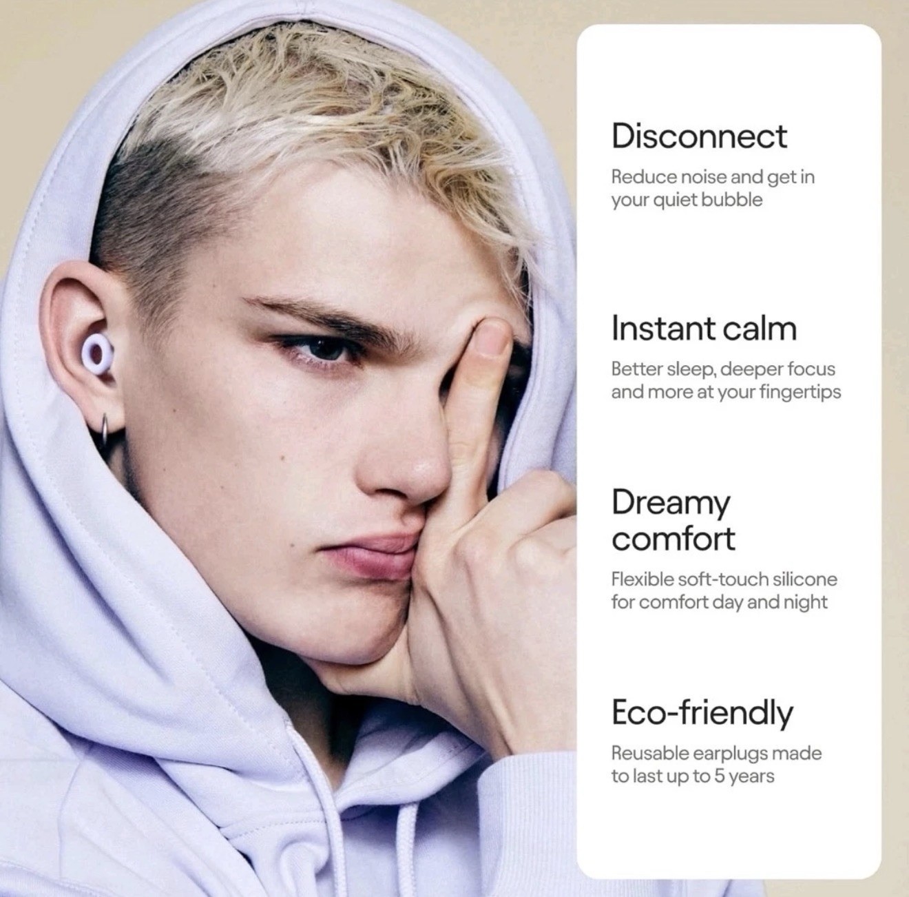 Loop Quiet 2 Ear Plugs, Ultra-Comfy Reusable Noise-Reducing Earplugs – Violet