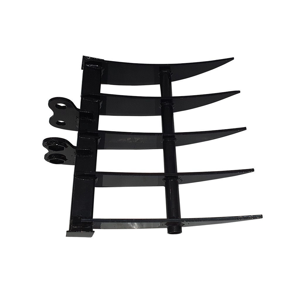 Agrotk 20in Excavator Rake 5 Teeth Attachment Fit for 0.8-1.8 Mini Diggers Black