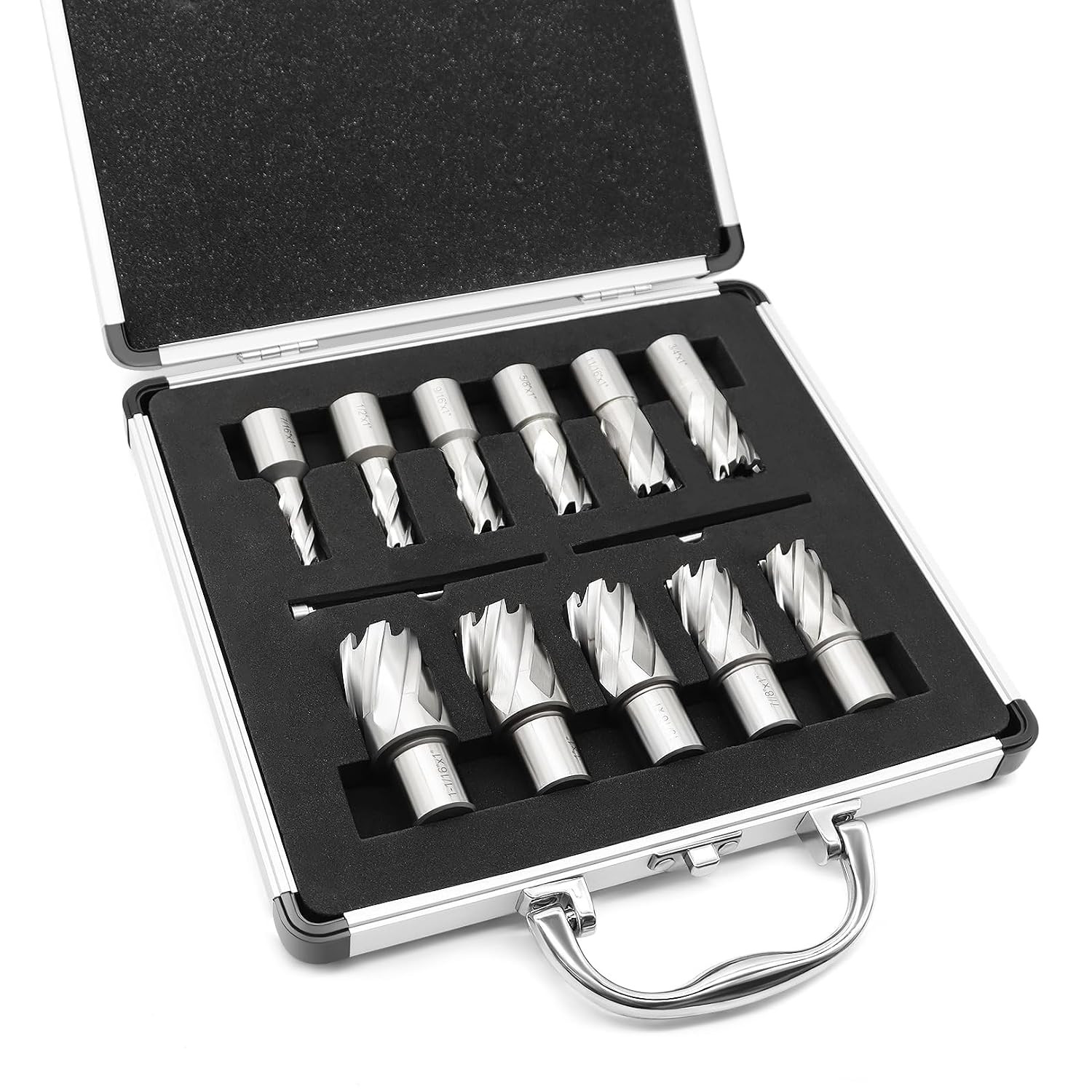 Nakkaa Annular Cutter Set 13 Pcs Shank Mag Drill Bits Cutting Depth