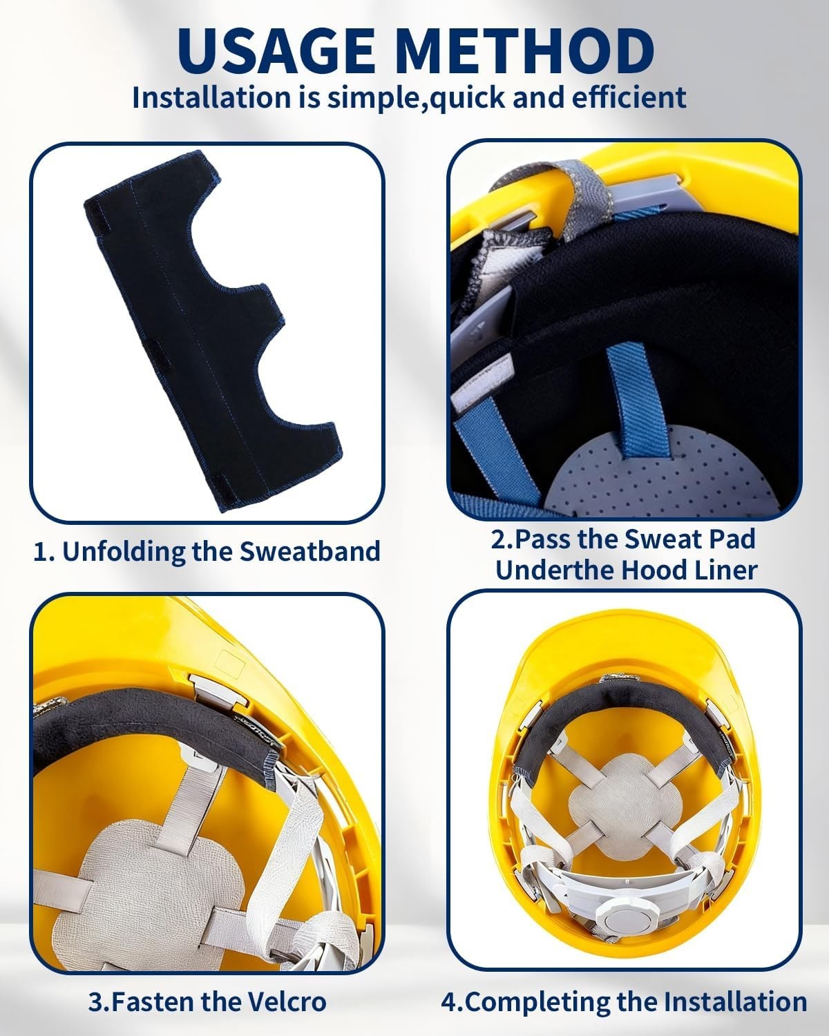 6 PCS Hard Hat Liner, Hard Hat Sweatband, Washable Hardhat Sweatband, Reusable F