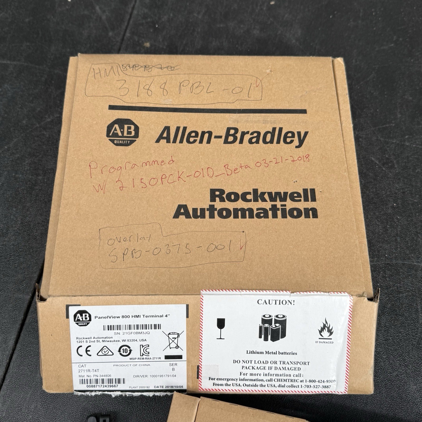 Allen-Bradley 2711R-T4T PanelView 800 HMI 4” Touch Terminal Series B Sealed Air