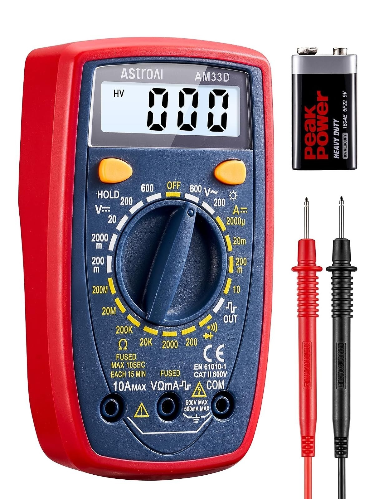 AstroAI Digital Multimeter 2000 Counts AC/DC Voltage Tester