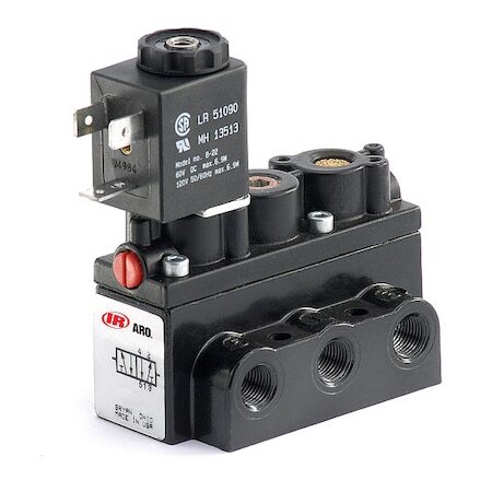 Aro A212ss-120-A Solenoid Air Control Valve, 120V Ac, Solenoid / Spring, 1/4 In
