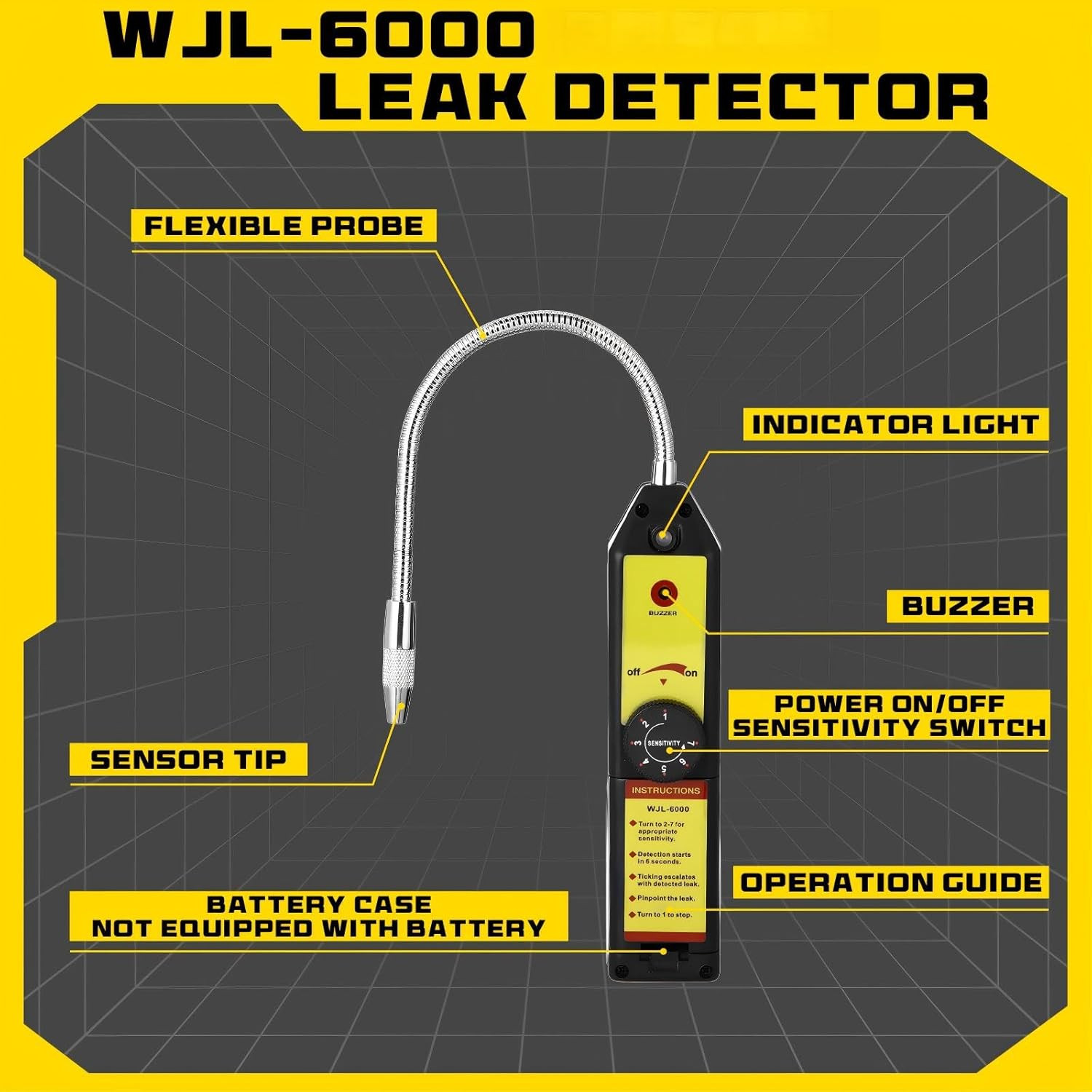 AC Leak Detector Kit, WJL-6000UV Refrigerant Leak Detector Auto Air Conditioner