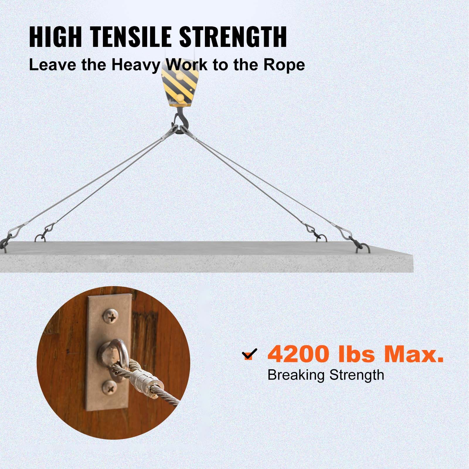 VEVOR T316 Stainless Steel Cable 3/16″x1000ft Wire Rope Cable Railing 1×19