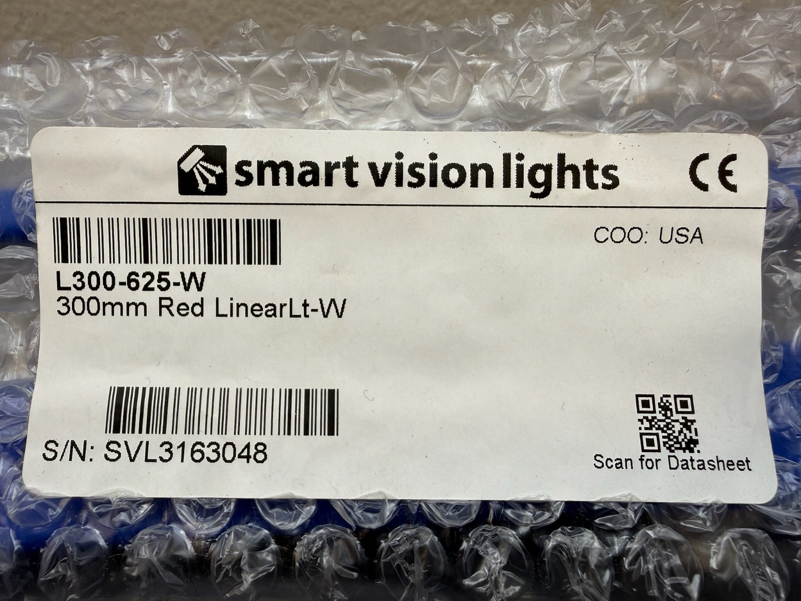 New Smart Vision L300-625 300mm Linear Light L300-625-W