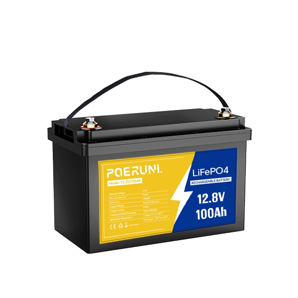 100Ah 12V LiFePO4 Lithium Battery 100Ah 1280Wh BMS 8000+ Cycles For Solar Marine