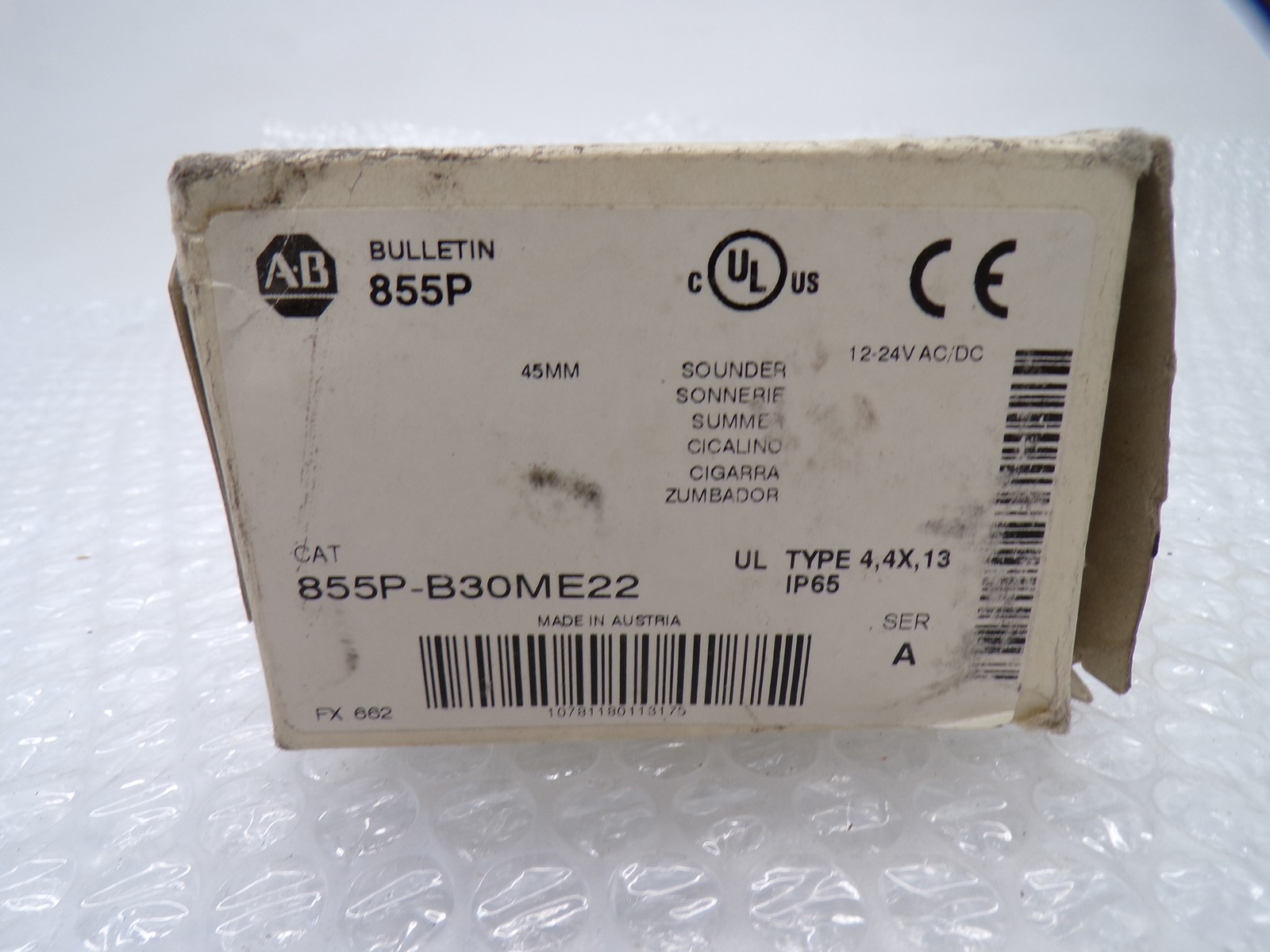 ALLEN BRADLEY 855P-B30ME22 SER.A SOUNDER NSMP