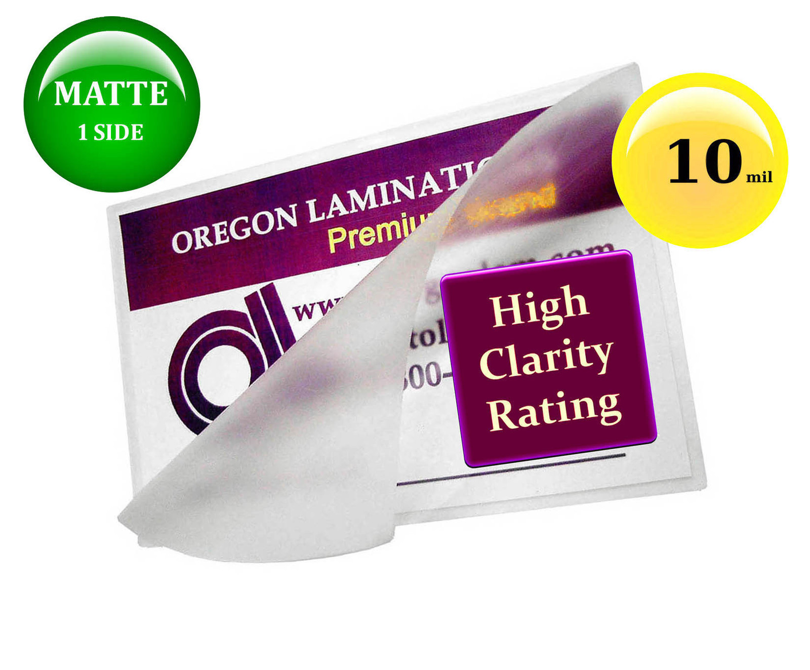 10 Mil MATTE/Clear Military Card Hot Laminating Pouches 2-5/8 x 3-7/8 (100/pack)