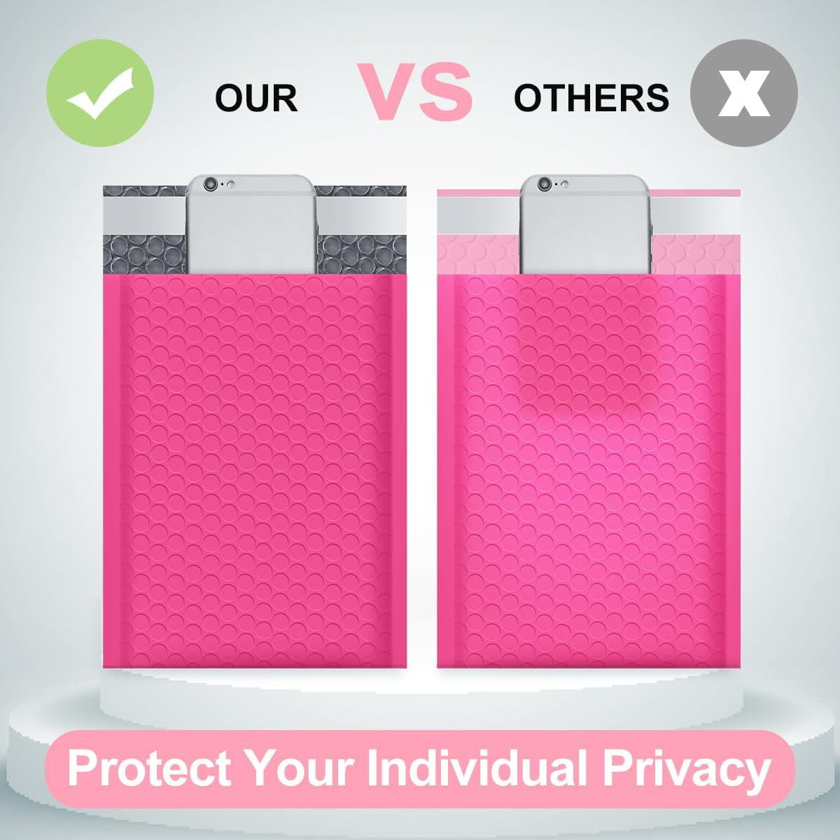 Bubble Mailers 4X8 Inch Hot Pink 50 Pack Usable Size 4X7 Poly Padded Envelopes S
