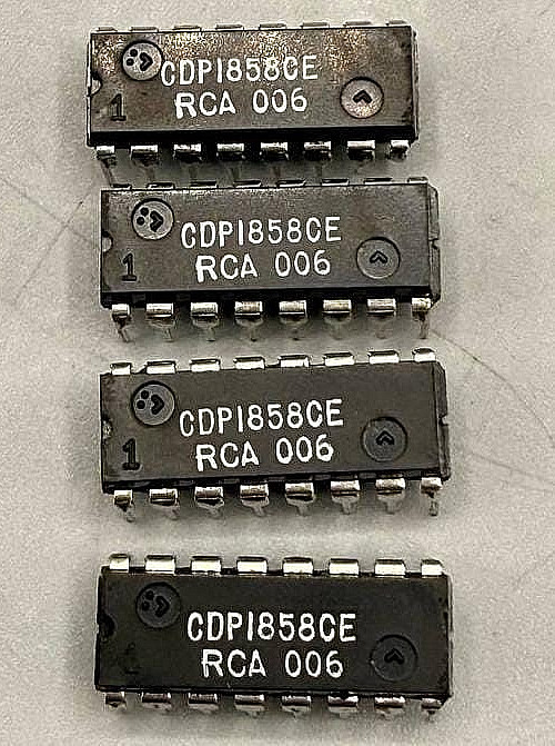 Vintage RCA CDP1858CE 4-Bit Latch Decoder COSMAC Interface IC 16Pin DIP NOS 4x