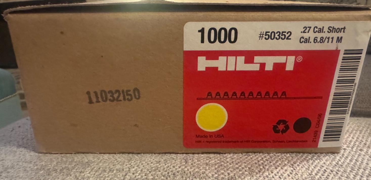 HILTI 6.8/11 M powder cartridges .27 cal – red – 100 strips – 1000 shots