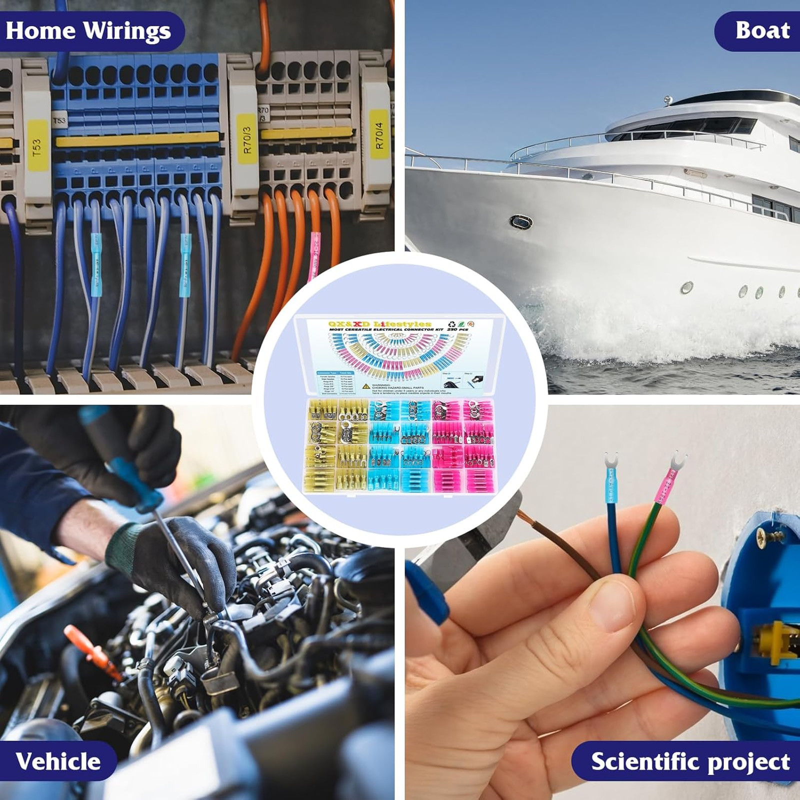 Heat Shrink Wire Connectors Kit Waterproof Marine Grade Crimp Terminals Tinned