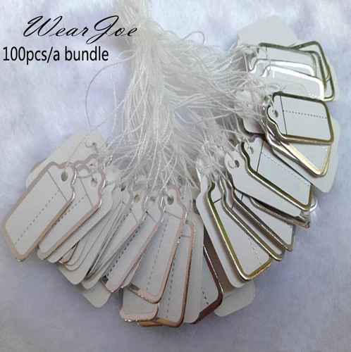 100pcs Jewelry Price Tags Blank Display Label String Cards Display Accessories