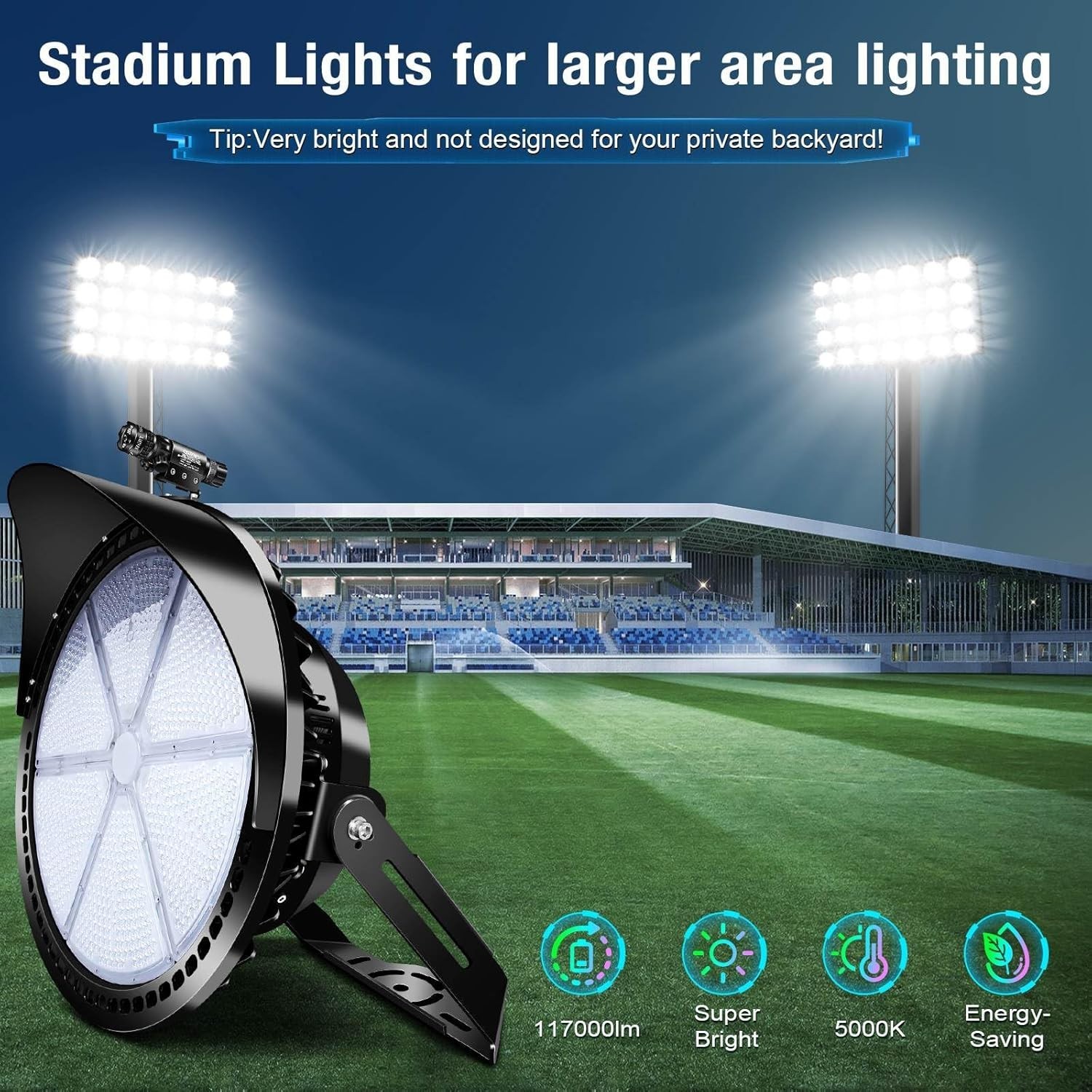 800W Dimmable LED Stadium Farm Arena Light IP66 Round Commercial Flood Light
