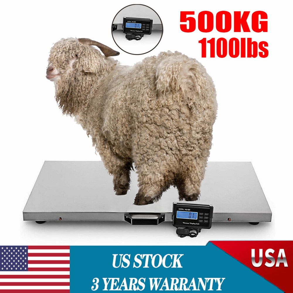 1100 Lbs Heavy Duty Digital Livestock Vet Scale Hog Pet Dog Sheep Goat Scale US
