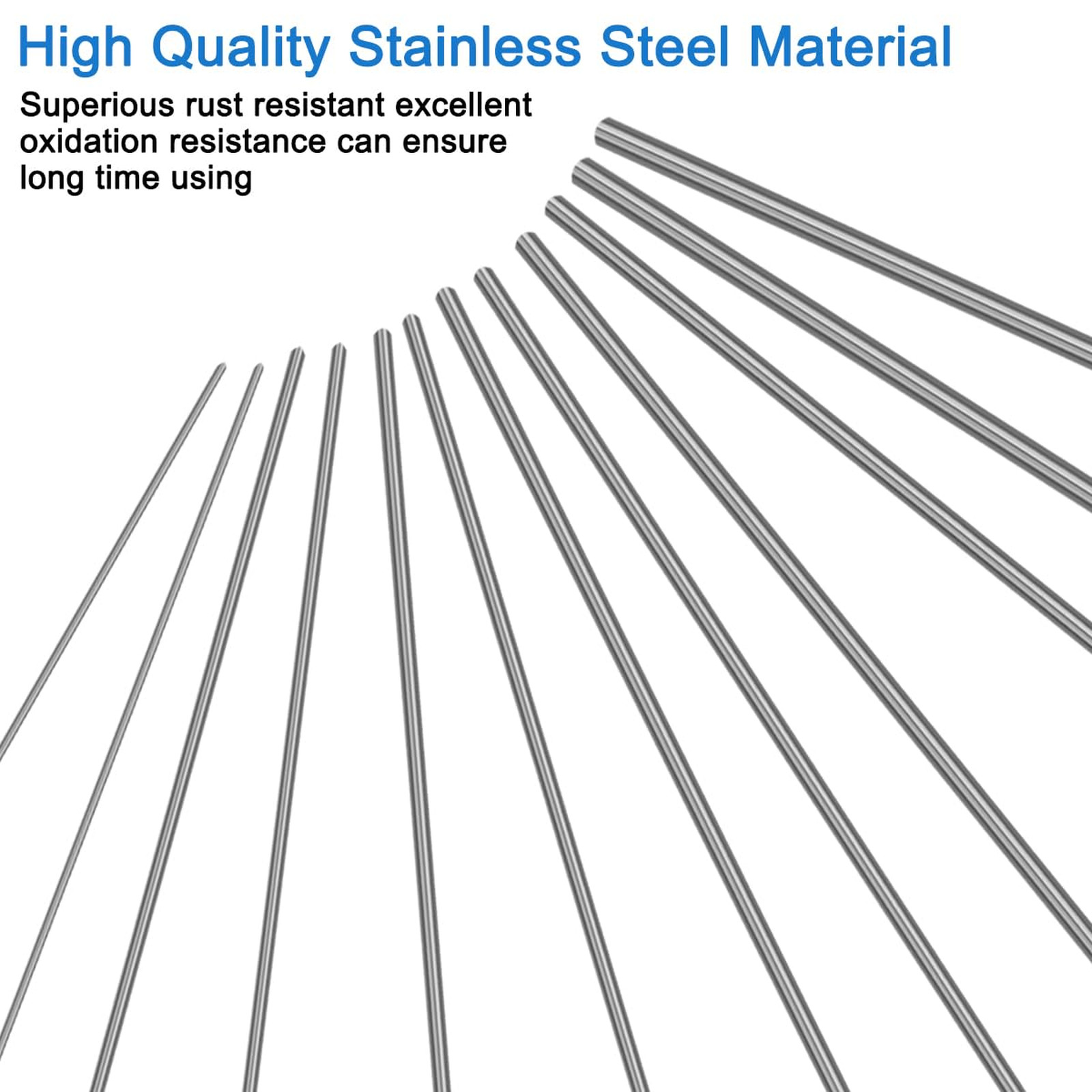 30 Pcs Stainless Steel Round Rods 6 Sizes 1mm 1.5mm 2mm 2.5mm 3mm 4mm 100mm